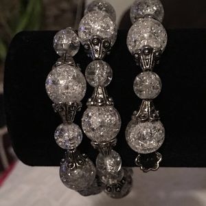 Bracelet and a pair of earrings